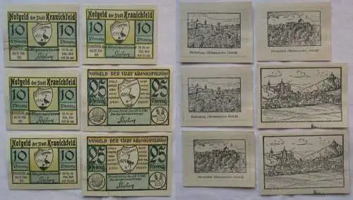 6 Banknoten Kriegsgeld Stadt Kranichfeld 22.2.1921 (168849)