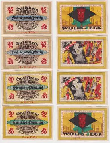 4 Banknoten Notgeld Frankfurt a.M. Firma G.M.Holz Tabakfabrik 1921  (168592)