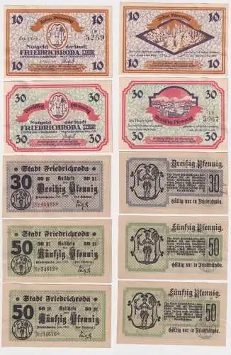 5 Banknoten Notgeld Stadt Friedrichroda um 1920 (169092)