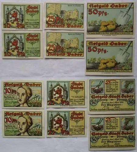 6 Banknoten Notgeld Stadt Daber Dobra in Pom. 1.5.1921 (168659)