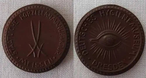 Meissner Porzellan Medaille Deutsches Hygienemuseum Dresden (169969)