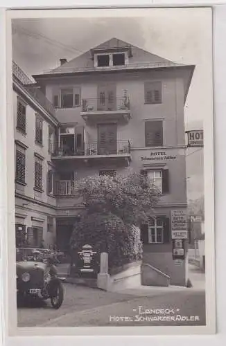 21059 Foto Ak Landeck Hotel Schwarzer Adler um 1930
