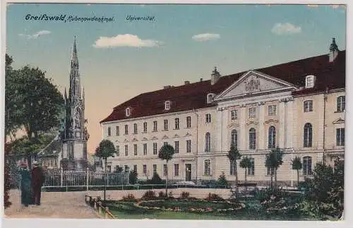 06593 Heliocolor AK Greifswald - Rubenowdenkmal, Universität 1923