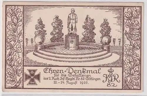 34986 Ak Ehrendenkmal des 2.Kurh.Infanterie Regtiments Nr.82 Göttingen 1925