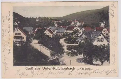50491 Ak Gruss aus Unter-Reichenbach im Nagoldtal 1904