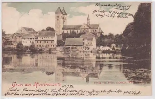 98126 Ak Gruss aus Klosterlausnitz -Klosterkirche 1899