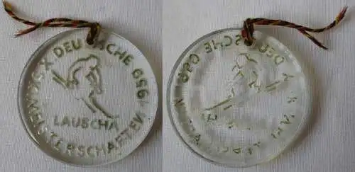 seltenes DDR Glas Abzeichen X.Deutsche Skimeisterschaften Lauscha 1959 (161831)