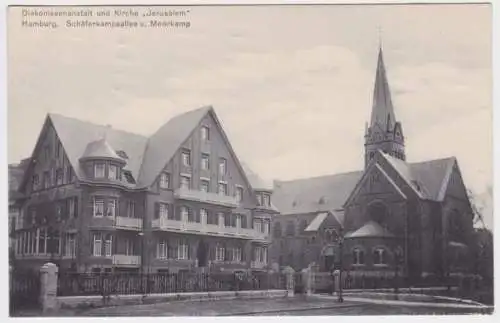 47189 Ak Hamburg Diakonissenanstalt und Kirche "Jerusalem" um 1910