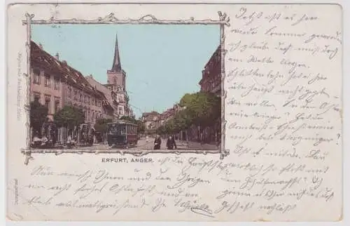 73274 Ak Erfurt Anger mit Strassenbahn 1899