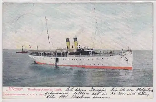 99882 Ak Dampfer "Silvana" der Hamburg Amerika Linie 1907
