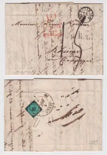23316 Vorphilatelie AD Preußen Stettin nach Reims i d. Champagne Frankreich 1833