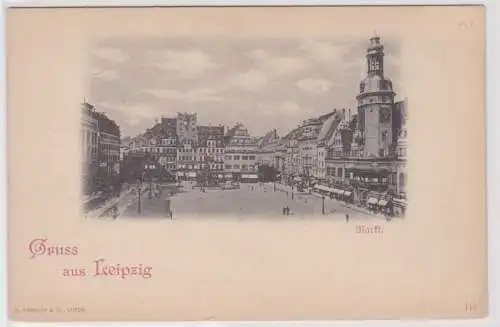 902886 Ak Gruß aus Leipzig Markt mit Rathaus um 1900