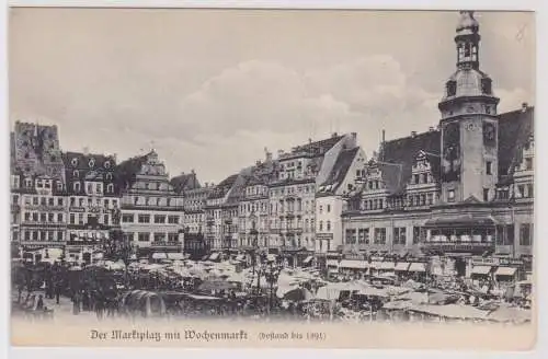 902883 Ak Aus Leipzigs alten Tagen der Marktplatz mit Wochenmarkt um 1900