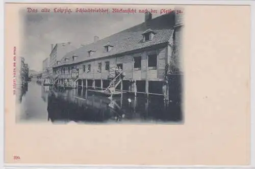 57636 Ak Das alte Leipzig - Schlachtviehhof Rückansicht nach der Pleiße zu