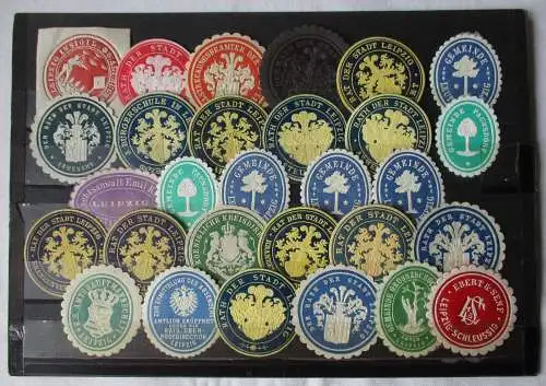 29 seltene Vignetten Siegelmarken Leipzig und Umgebung um 1910 (130902)