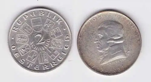 2 Schilling Silber Münze Österreich 1932 200. Geburtstag Joseph Haydn vz(162350)