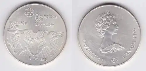 5 Dollar Silber Münze Canada Kanada Olympiade Montreal Fechter 1976 (162874)