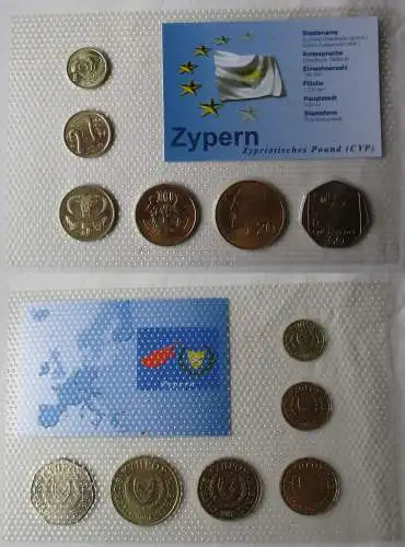 KMS Kursmünzensätze Zypern letzte Umlaufmünzen in 1-50 Lira (124945)