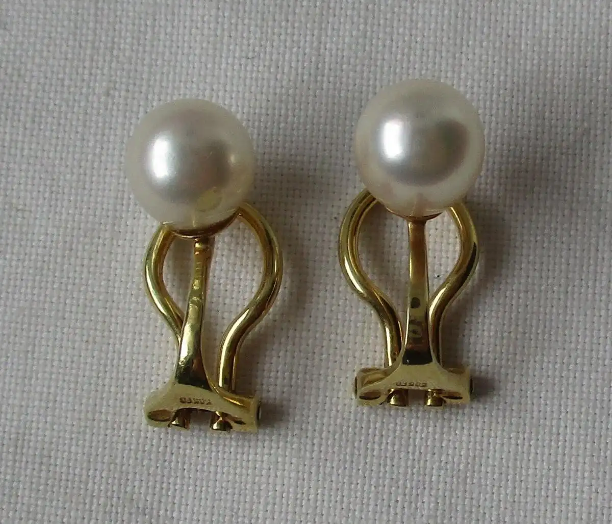 elegante 585er Gold Ohrringe Ohrklipser mit Perle (152991) 0