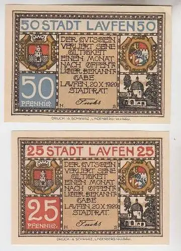 25 und 50 Pfennige Notgeld Stadt Laufen 1920 (110684)