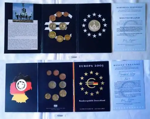 KMS Euro Kursmünzensatz 2003 von Deutschland mit Silber-Gedenkprägung (122207)