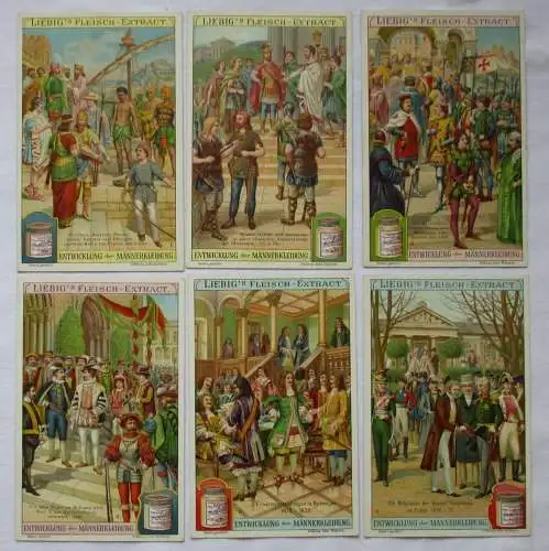 Liebigbilder Serie Nr. 708 Entwicklung der Männerkleidung 1907 (5/125615)