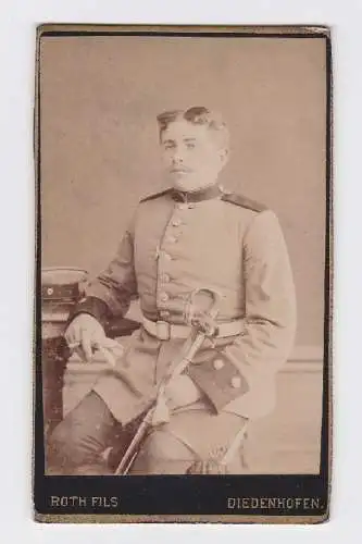80832 Kabinett Foto Soldat mit Degen Diedenhofen Elsass Lothringen