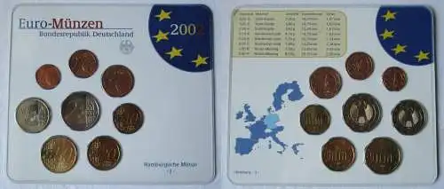 BRD KMS Kursmünzensatz Umlaufmünzenserie 2002 - J - Hamburg Stgl. (135125)