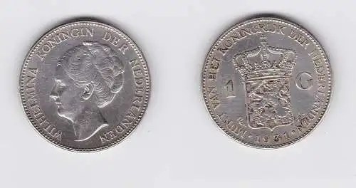 1 Gulden Silber Münze Niederlande 1931 (135498)