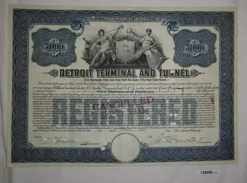 5000 Dollar Aktie Detroit Terminal and Tunnel 19. Mai 1925 (126996)