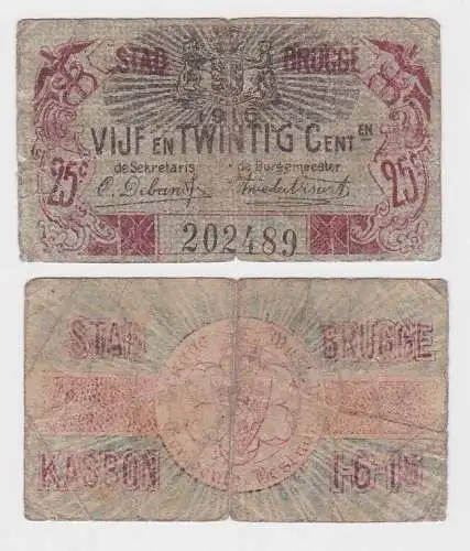 25 Centiemen Banknote Belgien Stad Brugge 1.6.1915 (122171)