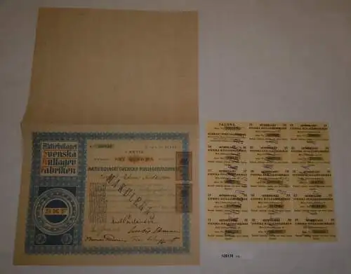 100 Kronor Aktie Aktiebolaget Svenska Kullager Fabriken Göteborg 1918 (128138)