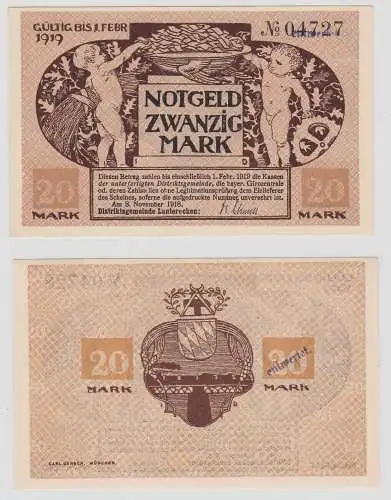 20 Mark Mark Banknote Kriegsnotgeld Gemeinde Lauterecken 1918 (126620)