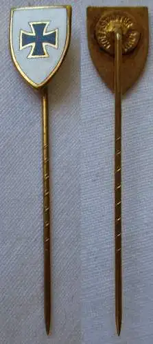 emaillierte Anstecknadel "Eisernes Kreuz" schwarz weiß vergoldet (125796)