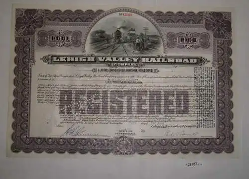 1000 Dollar Aktie Lehigh Valley Railroad State of Pennsylvania 1944 (127487)