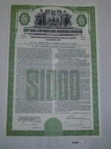 1000 Dollar Aktie New York, New Haven and Hartford Railroad 1. Jan 1953 (127864)
