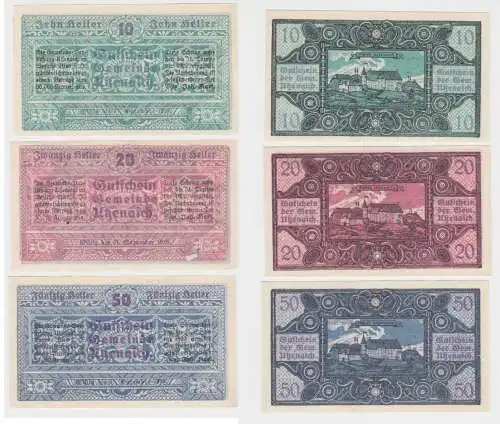 10, 20, und 50 Heller Banknote Utzenaich (131795)