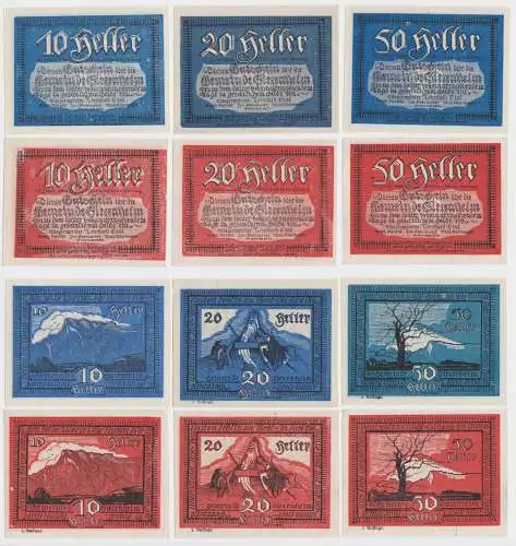 2 x 10,20 & 50 Heller Banknoten Notgeld Gemeinde Sirzenheim 1920 (154551)