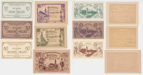6 x Notgeld 10 bis 60 Heller Ortsgemeinde Steinakirchen am Forst 1920 (154715)