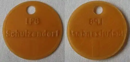 Kunststoff Wertmarke LPG Schulzendorf landw. Produktionsgenossenschaft (119853)
