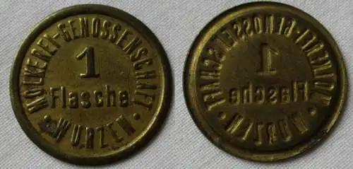 Messing Wertmarke 1 Flasche Molkerei-Genossenschaft Wurzen (154399)