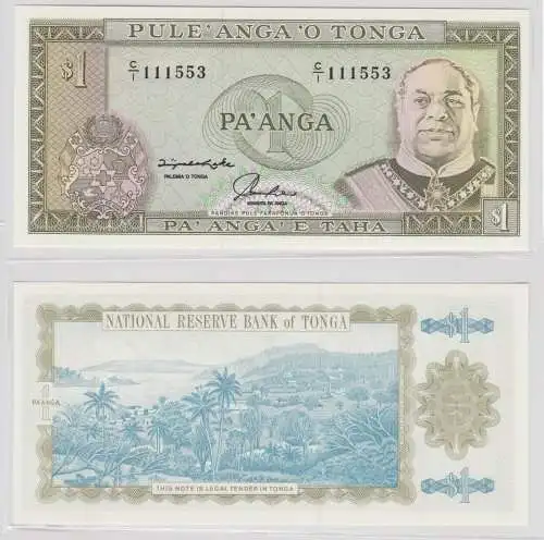 1 Pa`anga Banknote Tonga Pick 19 bankfrisch UNC (154461)