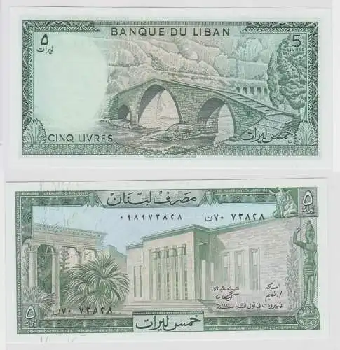 5 Livres Banknote Libanon Liban bankfrisch UNC (121904)