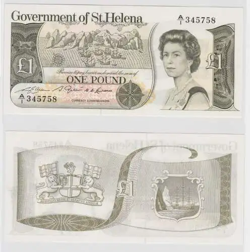 1 Pound Pfund Banknote Governement of St.Helena 1981 kassenfrisch UNC (119655)