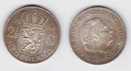 2 1/2 Gulden Silber Münze Niederland 1959 (155052)