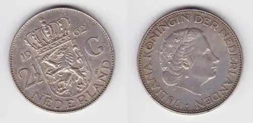 2 1/2 Gulden Silber Münze Niederland 1962 (155074)