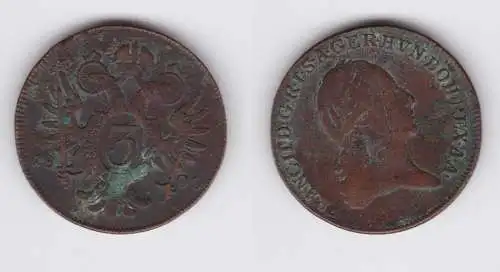 3 Kreuzer Kupfer Münze RDR Habsburg Österreich Franz II. 1800 A (155586)