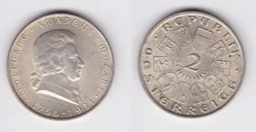 2 Schilling Silber Münze Österreich 1931 Mozart (155551)