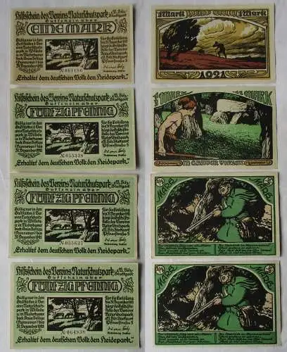 50 Pfennig - 1 Mark Banknoten Notgeld Stuttgart Verein Naturschutzpark (132244)