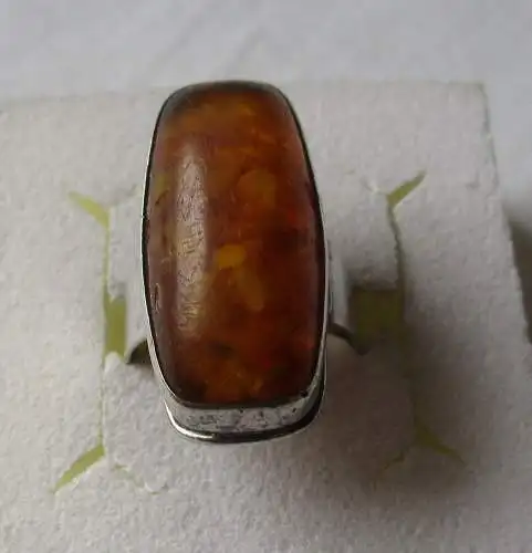 eleganter 835er Sterling Silber Ring Bernstein Ostseeschmuck Fischland (129758)